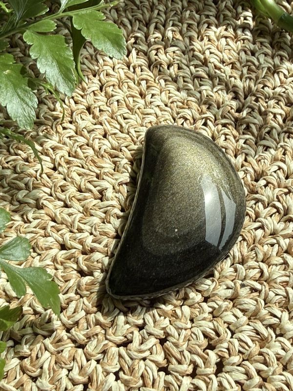 Obsidian golden sheen måne, 6-7 cm