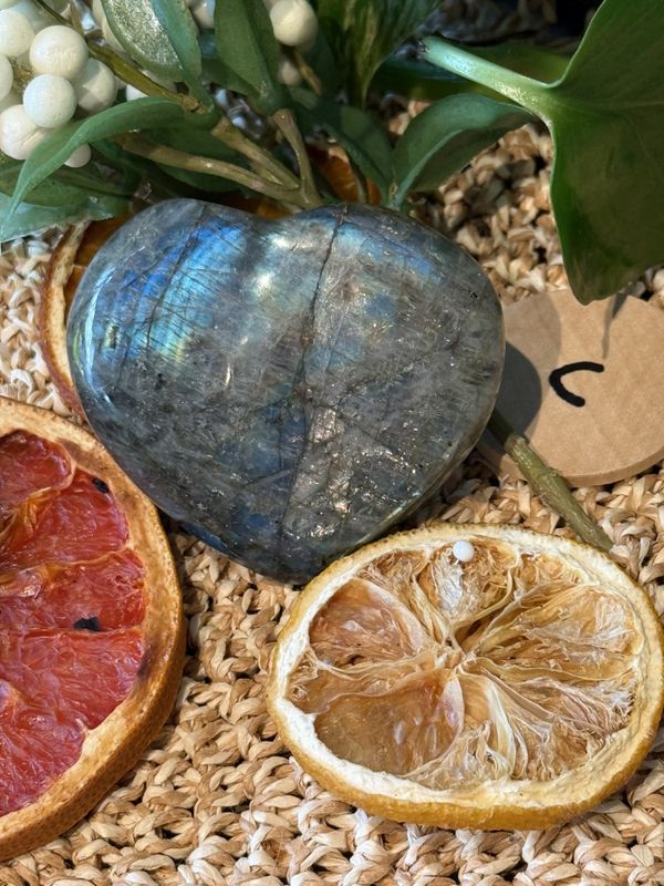 Labradoritt hjerte 4-6 cm 